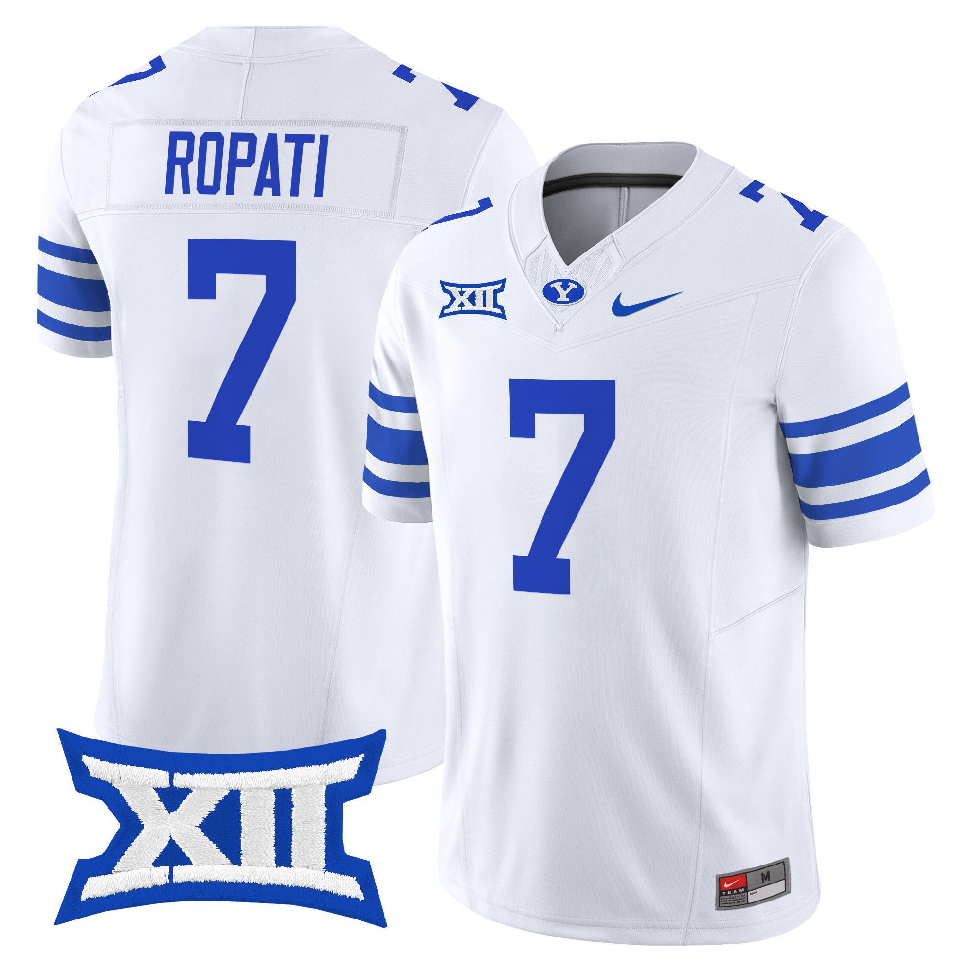 Men BYU Cougars #7 Ropati White Nike 2024 Vapor Limited NCAA Jersey->customized ncaa jersey->Custom Jersey